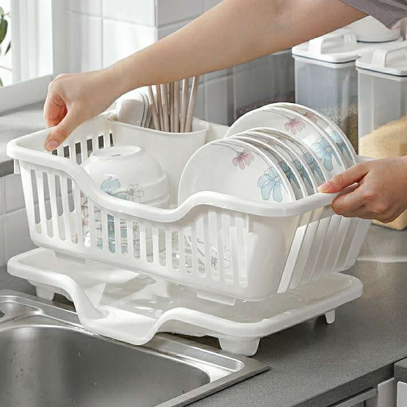 Kitchen Countertop Dish Drainer Rack - Plastic, 44x31x18cm, view 5