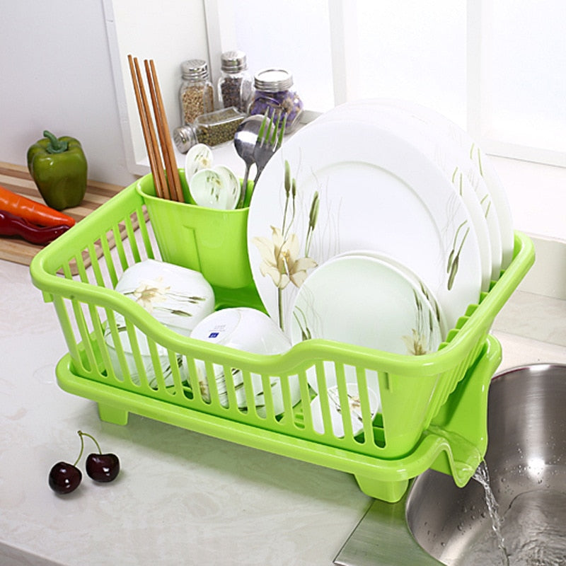 Kitchen Countertop Dish Drainer Rack - Plastic, 44x31x18cm, view 7
