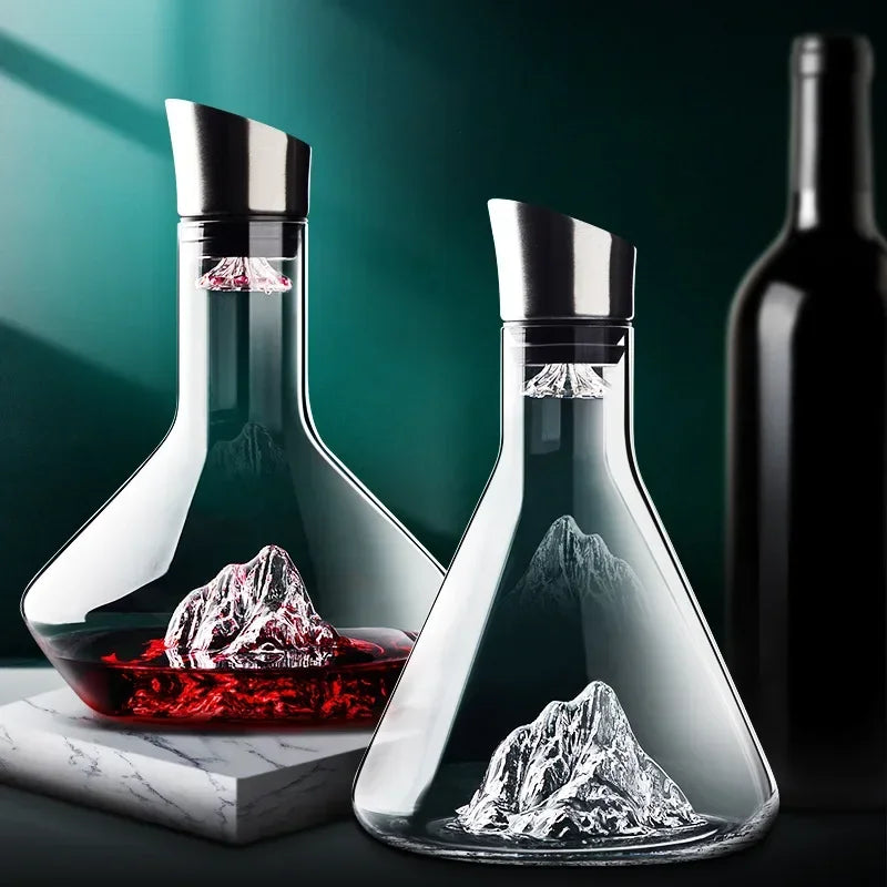 Wine Decanter Crystal Glass - 1500ml, Lead-Free, Modern Design, view 2