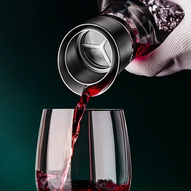 Wine Decanter Crystal Glass - 1500ml, Lead-Free, Modern Design, view 3