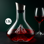 Wine Decanter Crystal Glass - 1500ml, Lead-Free, Modern Design, view 4