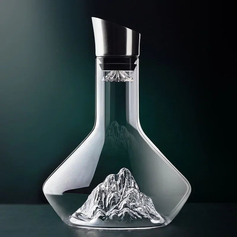 Wine Decanter Crystal Glass - 1500ml, Lead-Free, Modern Design, view 6