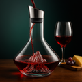 Wine Decanter Crystal Glass - 1500ml, Lead-Free, Modern Design