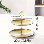 Stainless Steel Triple Serving Plate for Parties - Elegant Design, view 5