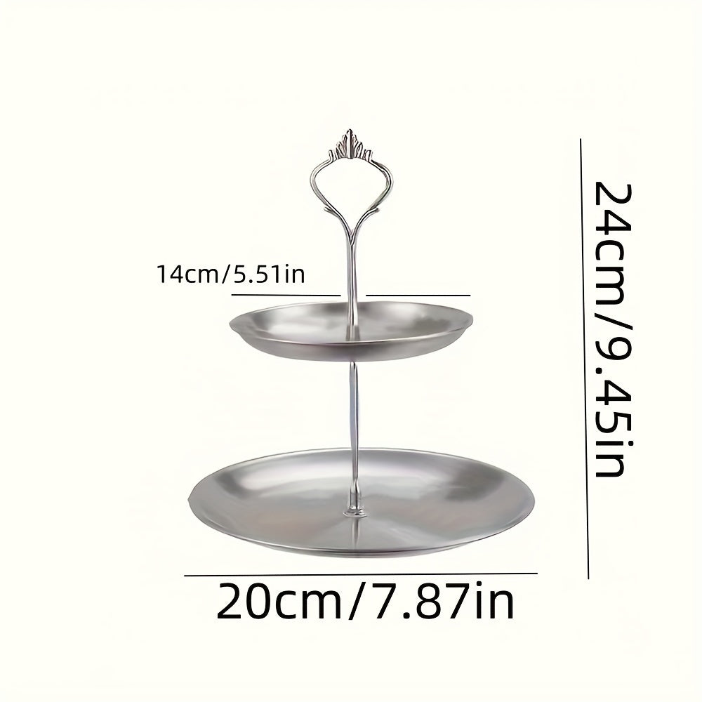 Stainless Steel Triple Serving Plate for Parties - Elegant Design, view 6