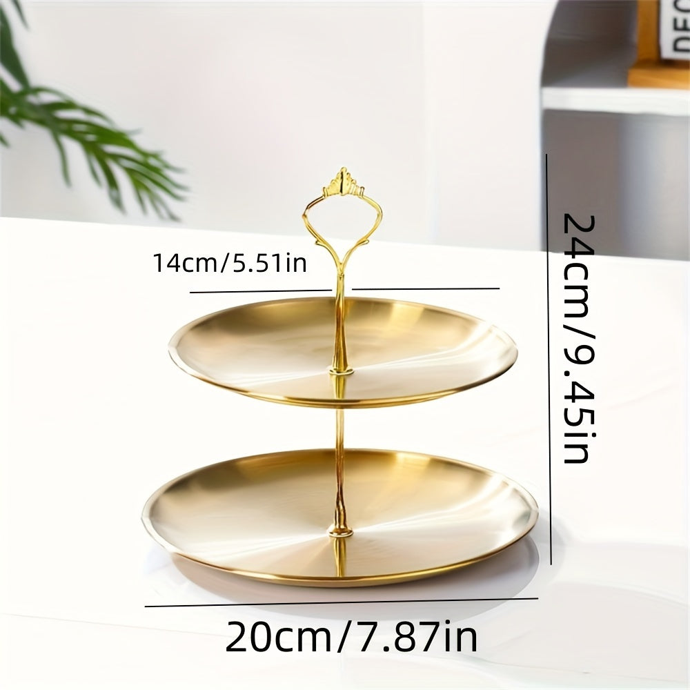 Stainless Steel Triple Serving Plate for Parties - Elegant Design, view 9