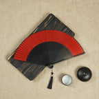 Bamboo Silk Hand Fan - 23 cm Folded, Elegant Design for Weddings, view 14