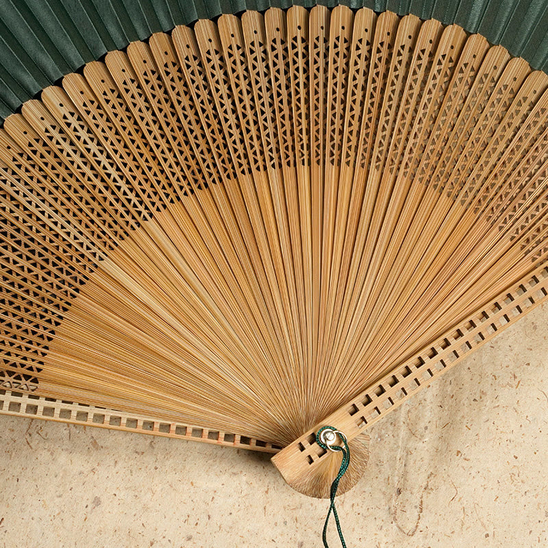 Bamboo Silk Hand Fan - 23 cm Folded, Elegant Design for Weddings, view 20