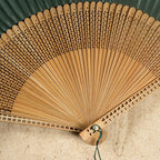 Bamboo Silk Hand Fan - 23 cm Folded, Elegant Design for Weddings, view 20