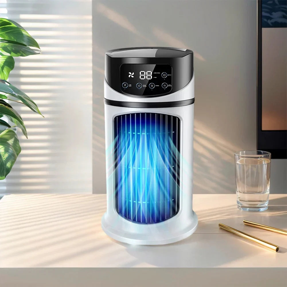 Portable Air Cooler Fan with Humidifier & Dust Filter - USB Powered, ABS, view 2