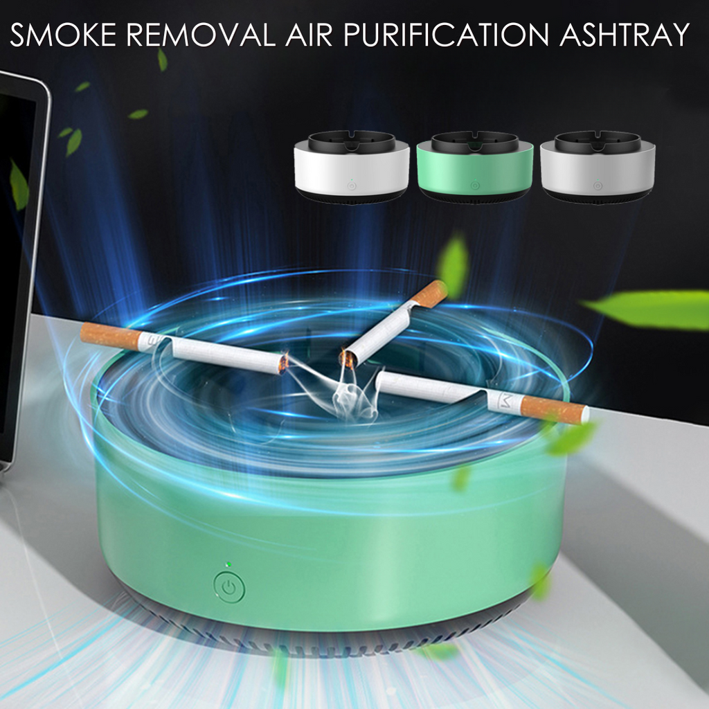 Smoke Removal Air Purifier Ashtray for Indoor Use - ABS Metal, Silent Fans, view 3