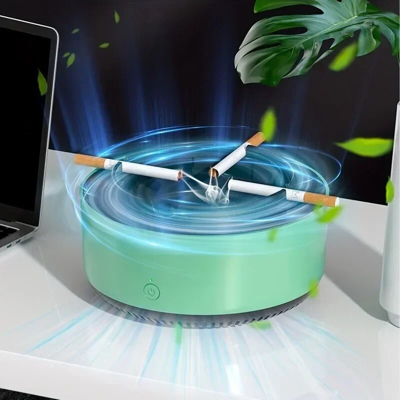 Smoke Removal Air Purifier Ashtray for Indoor Use - ABS Metal, Silent Fans, view 4