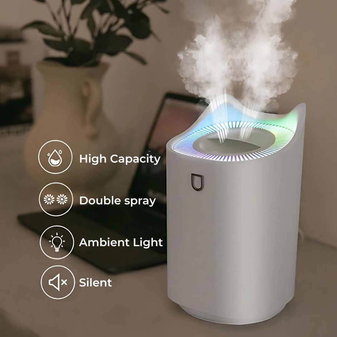 Ultrasonic Humidifier for Home - 3000ml Capacity, Up to 24h Operation
