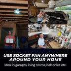 2-in-1 Portable Ceiling Fan and LED Light with Remote - E27 Socket, White, view 3