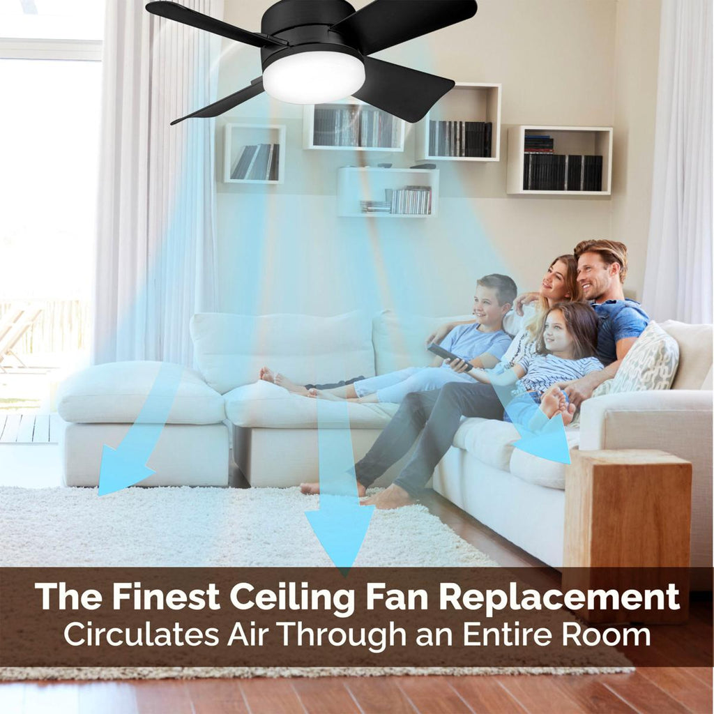 2-in-1 Portable Ceiling Fan and LED Light with Remote - E27 Socket, White, view 7