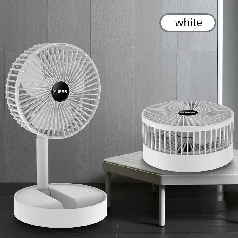Portable 6-Inch Folding Stand Fan - USB Rechargeable, Adjustable Height