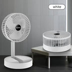 Portable 6-Inch Folding Stand Fan - USB Rechargeable, Adjustable Height
