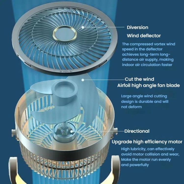 Rechargeable Air Circulation Standing Fan - Remote, Timer, Night Light, Type-C, view 14