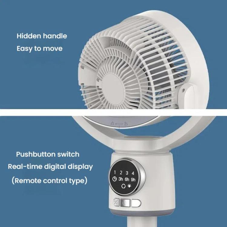 Rechargeable Air Circulation Standing Fan - Remote, Timer, Night Light, Type-C, view 17