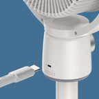 Rechargeable Air Circulation Standing Fan - Remote, Timer, Night Light, Type-C, view 18
