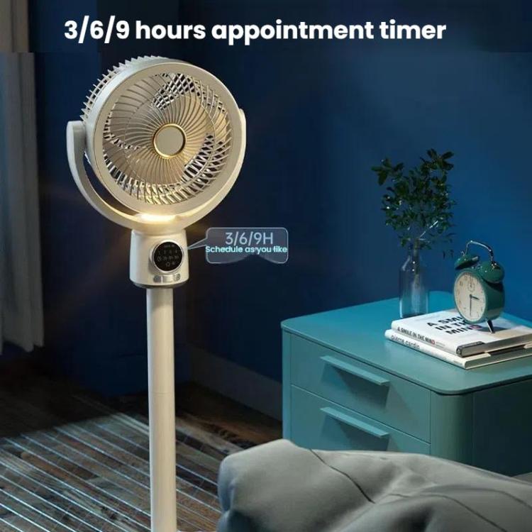 Rechargeable Air Circulation Standing Fan - Remote, Timer, Night Light, Type-C, view 7