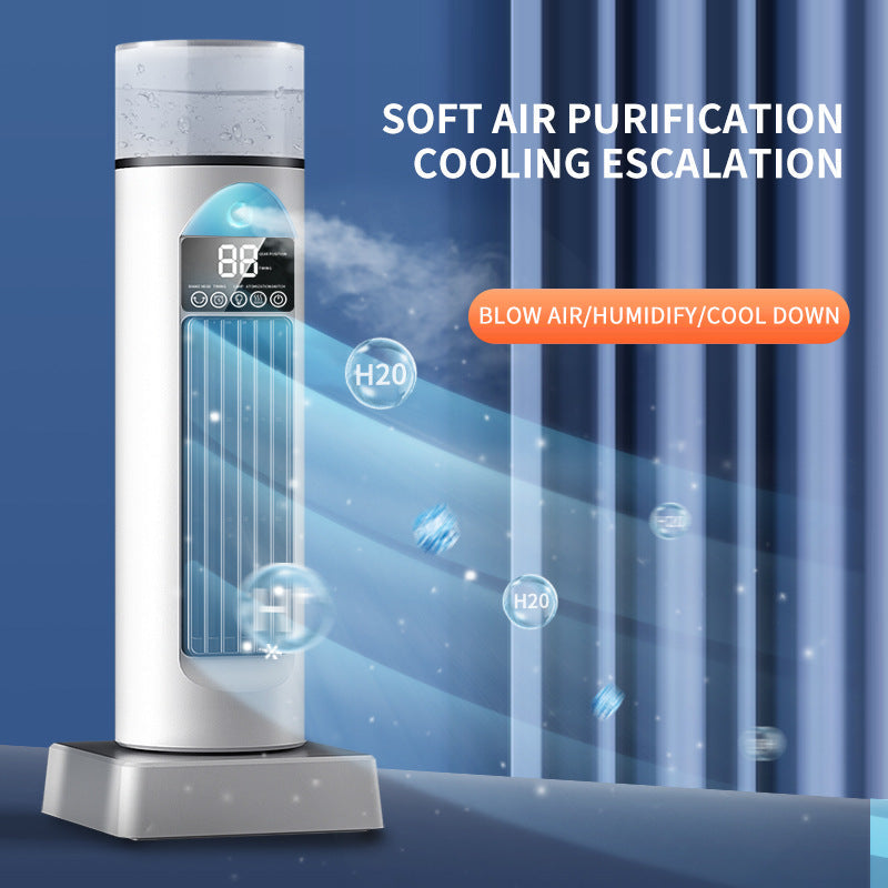 Cooling Oscillating Tower Humidifying Fan for Home - LED Display, Remote Control, view 2