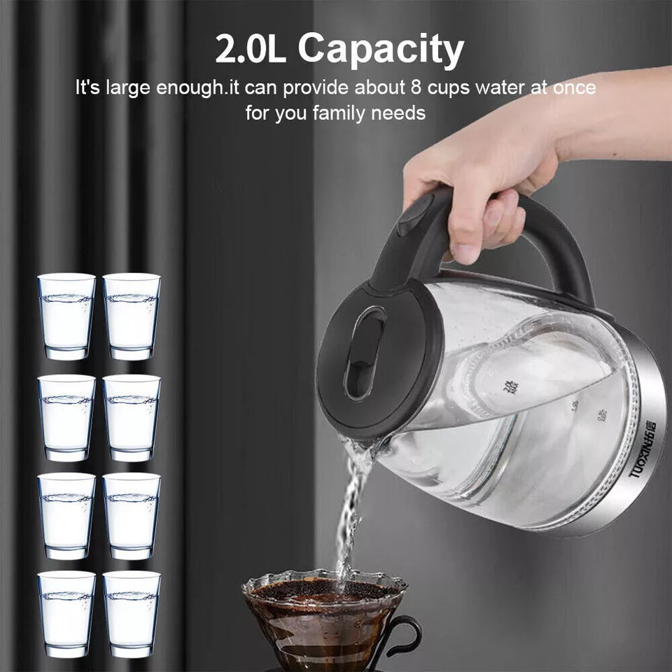 Electric Kettle for Kitchen - 1.8L, 3000W, Borosilicate Glass, LED Light, view 5