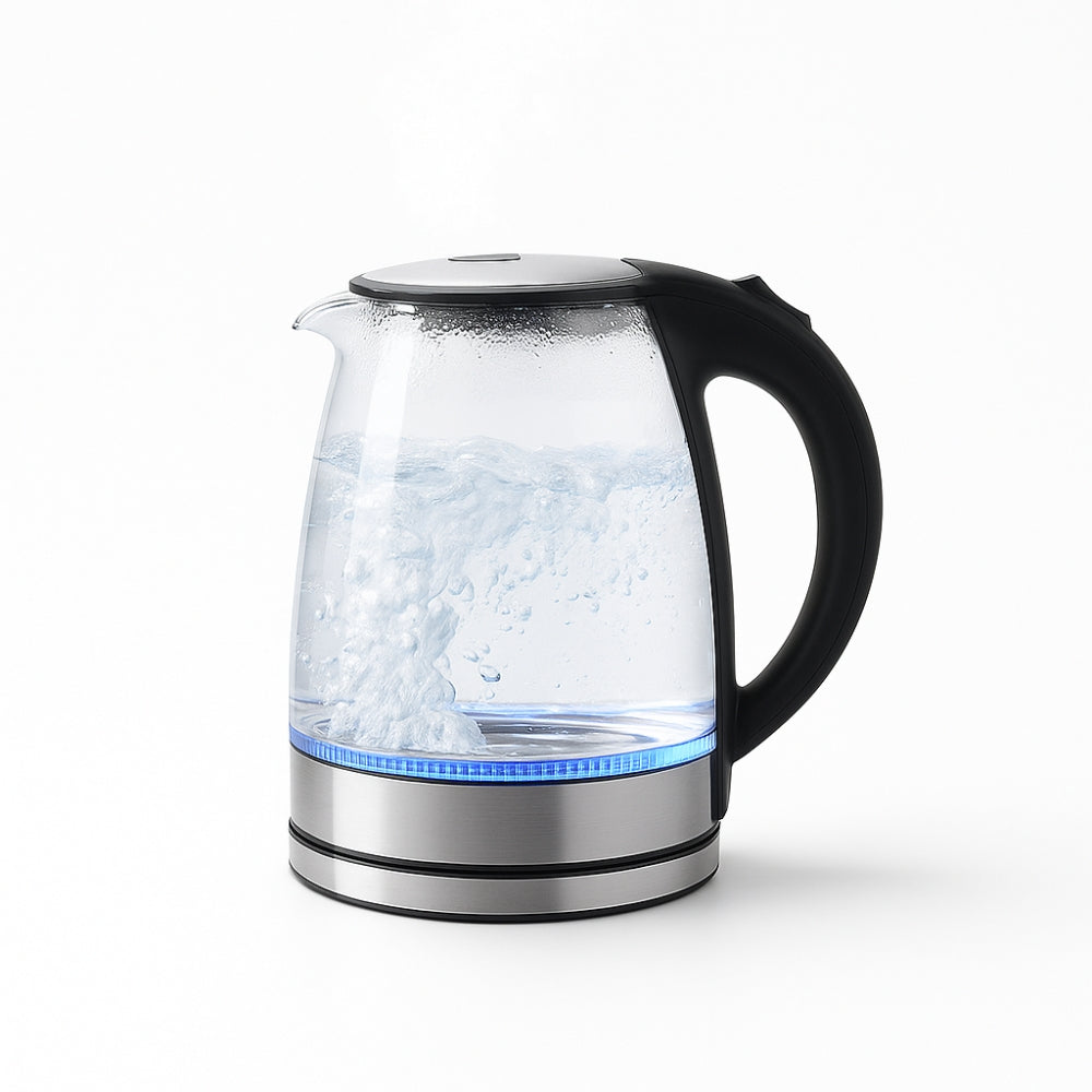 Electric Kettle for Kitchen - 1.8L, 3000W, Borosilicate Glass, LED Light