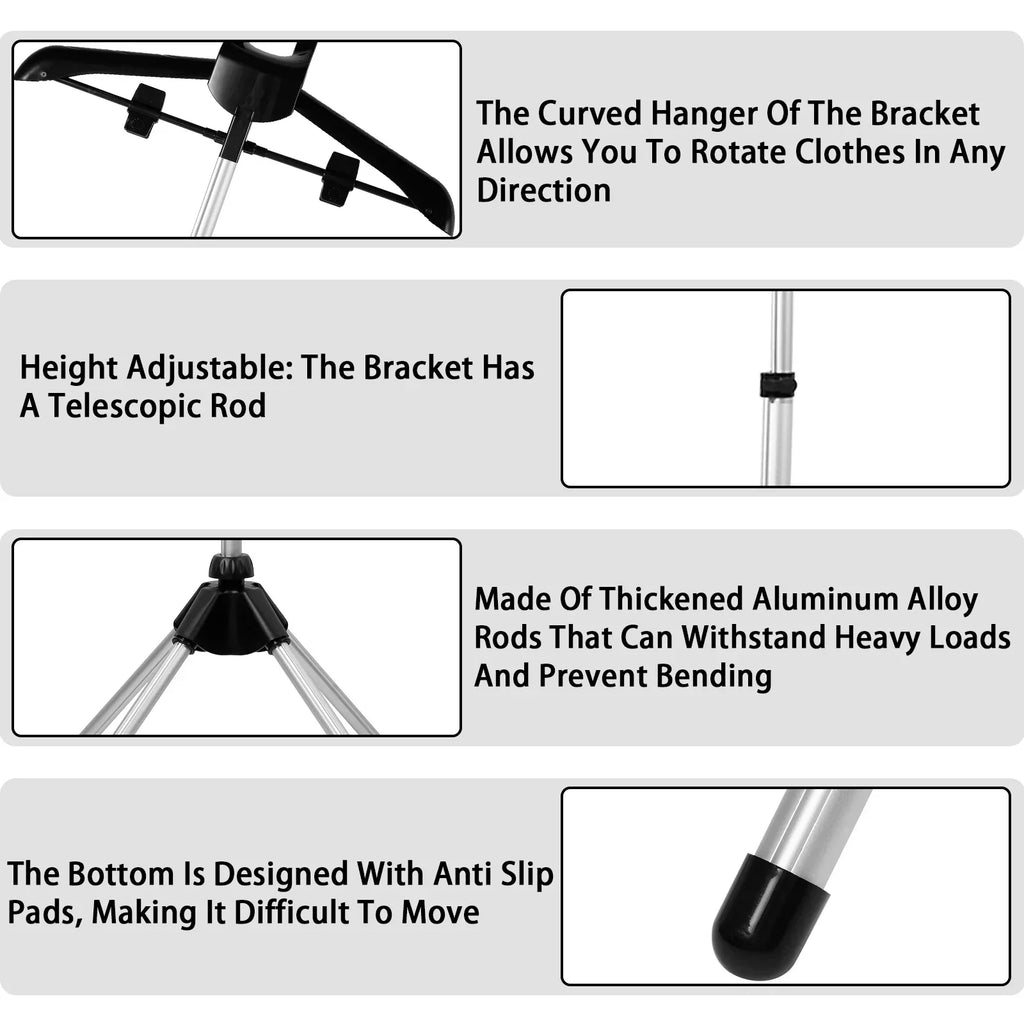 Adjustable Telescope Steam Stand for Clothing - Foldable, 85-160 cm Height, view 4