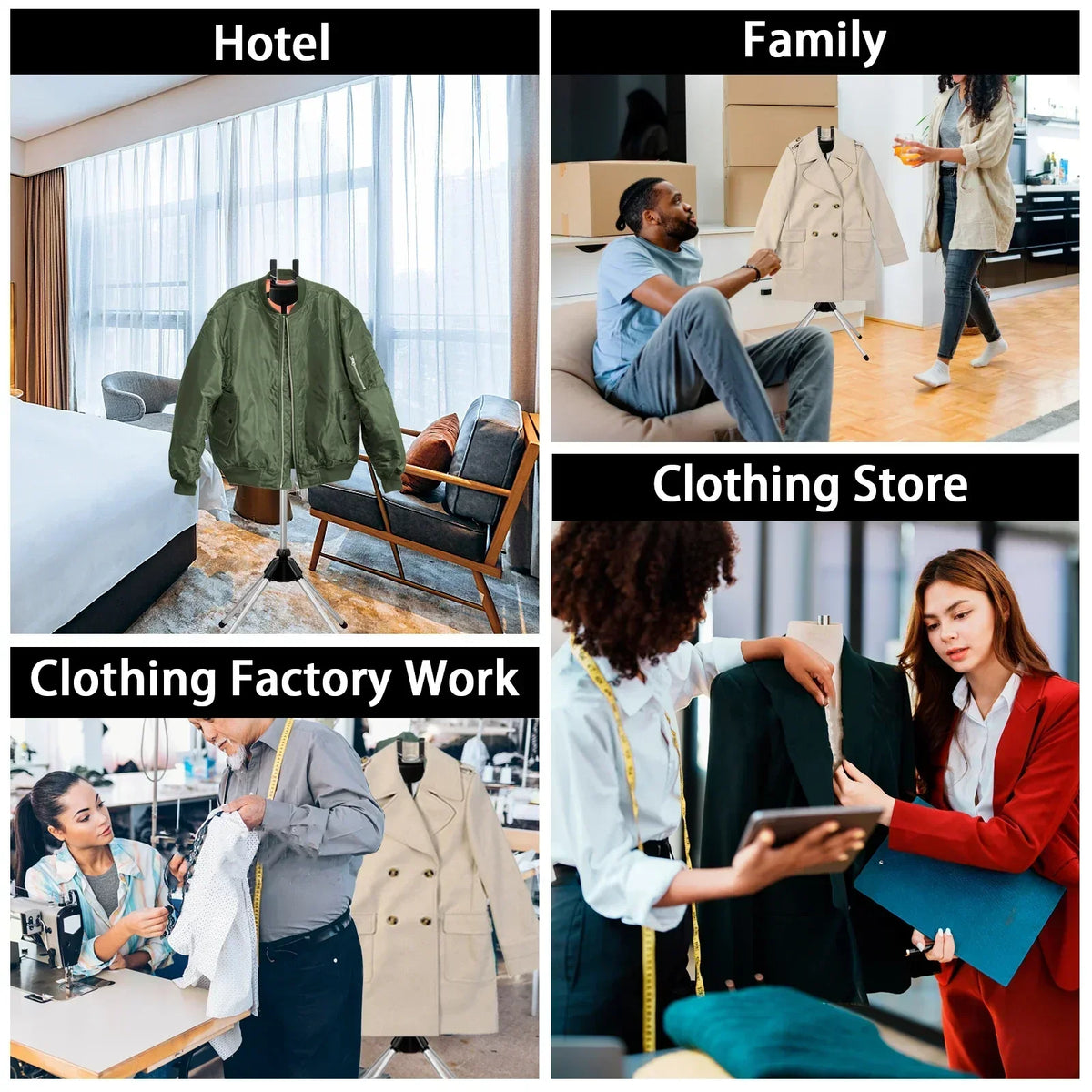 Adjustable Telescope Steam Stand for Clothing - Foldable, 85-160 cm Height, view 6