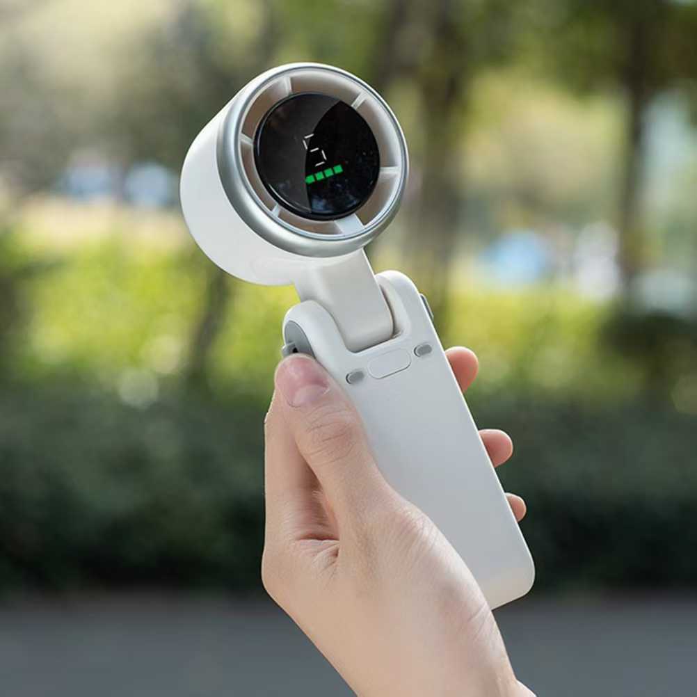 Cooling Portable Bladeless Mini Handheld Fan - USB Rechargeable, LED Display, view 6