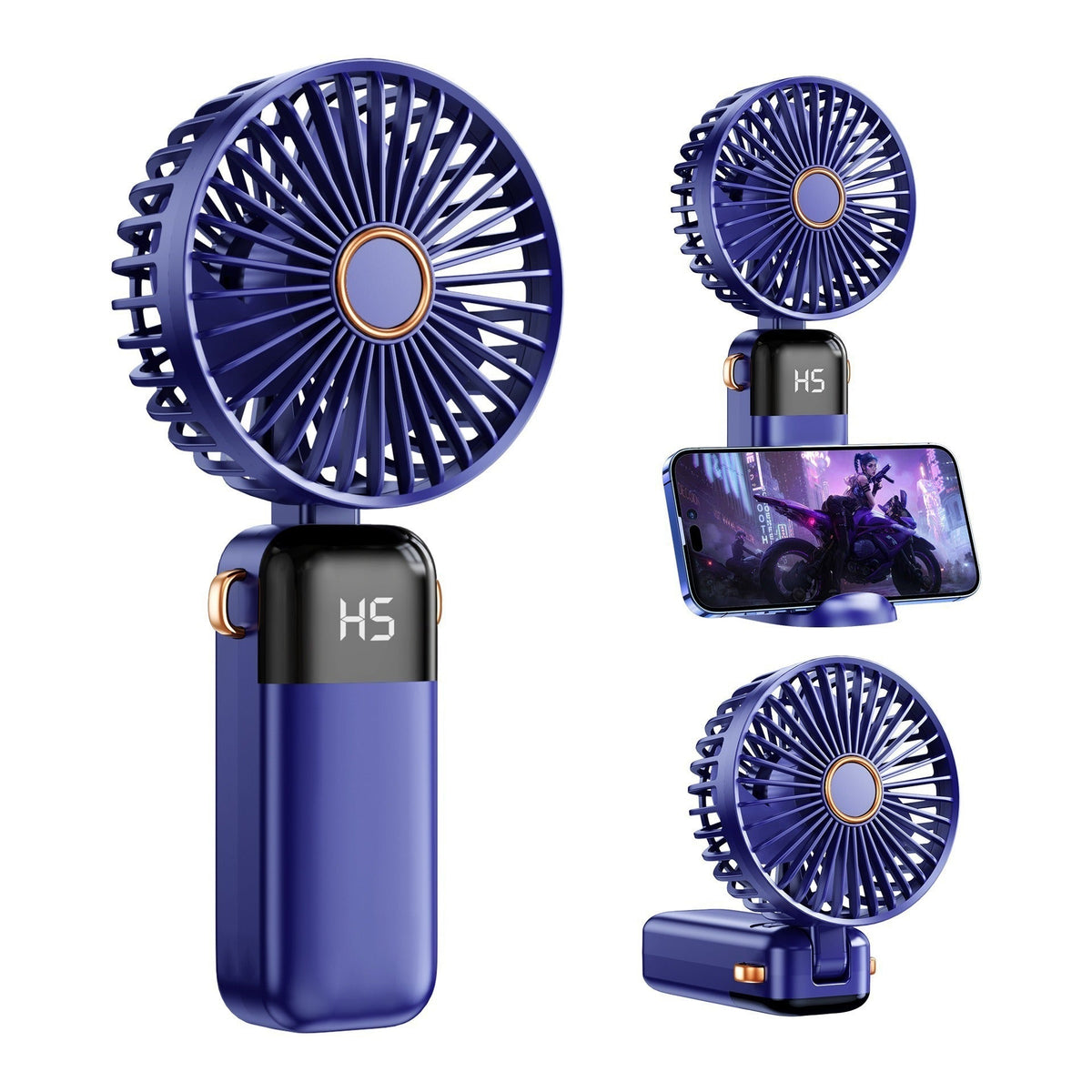 Cooling Portable Bladeless Mini Handheld Fan - USB Rechargeable, LED Display, view 7