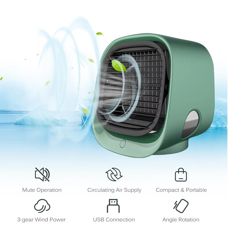 3-in-1 Mini Air Conditioner for Home or Office - USB Powered, 300ml Tank, view 3
