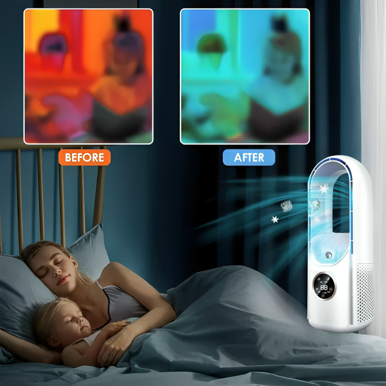 Bladeless Portable Air Cooler Fan for Home or Office - USB Powered, Quiet ≤30 dB, view 2