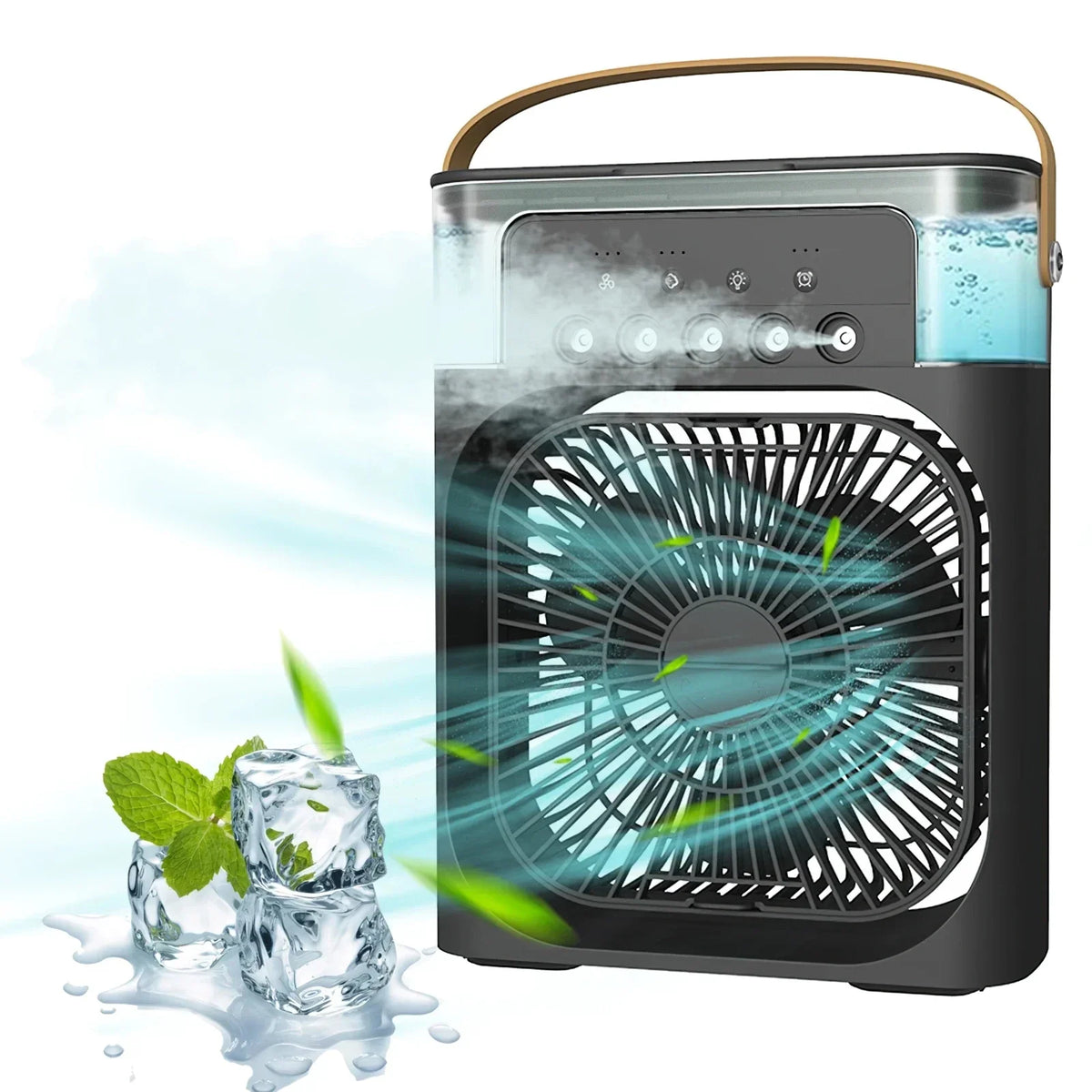 3-in-1 Portable Air Cooler with Humidifier and LED Night Lights - 600ml USB, view 11