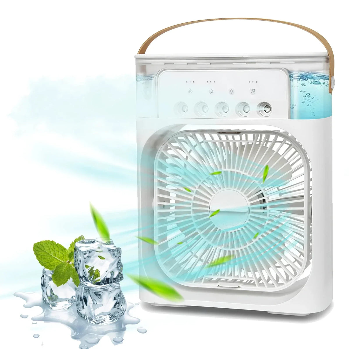 3-in-1 Portable Air Cooler with Humidifier and LED Night Lights - 600ml USB, view 13
