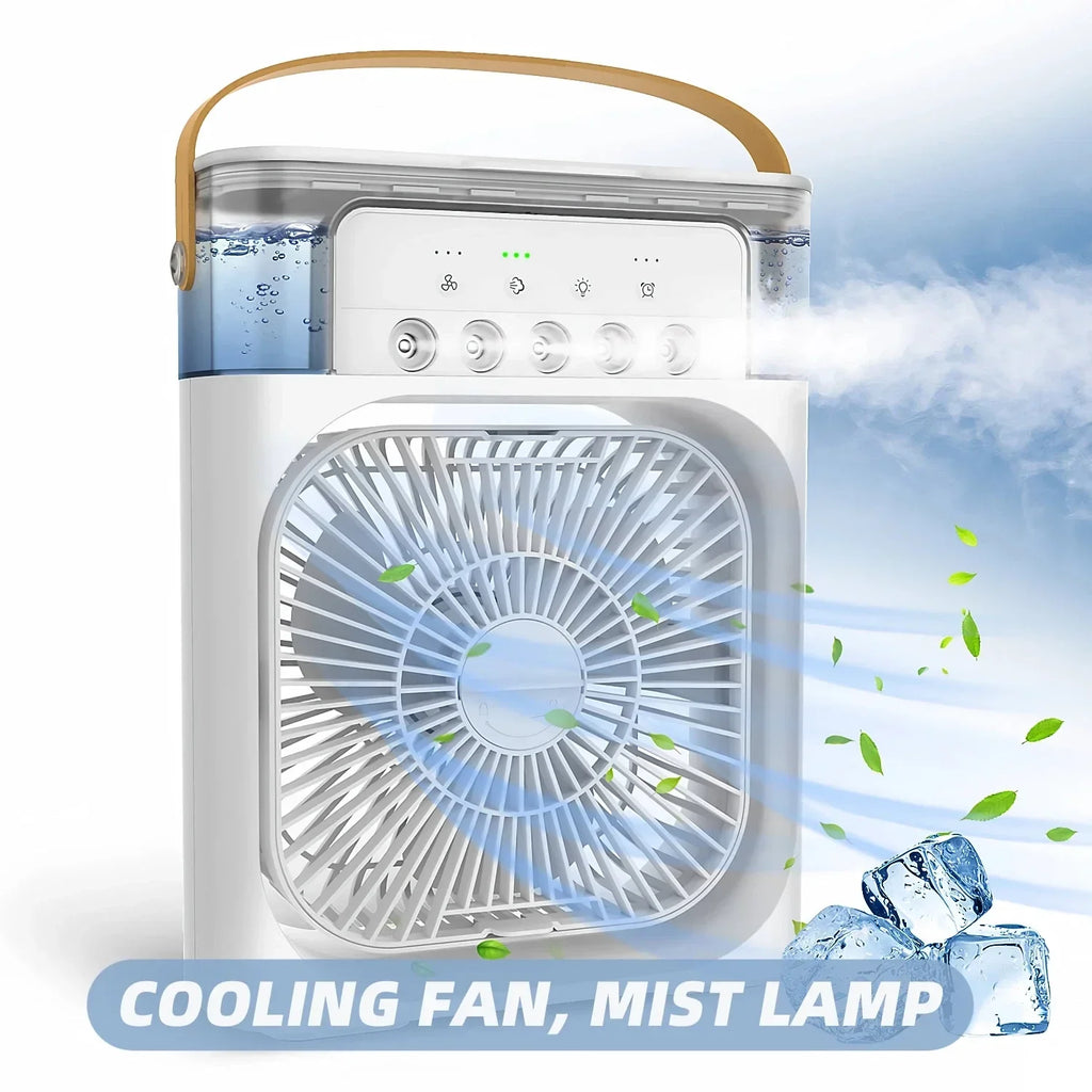 3-in-1 Portable Air Cooler with Humidifier and LED Night Lights - 600ml USB, view 2