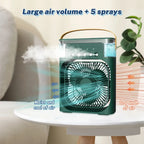 3-in-1 Portable Air Cooler with Humidifier and LED Night Lights - 600ml USB, view 5