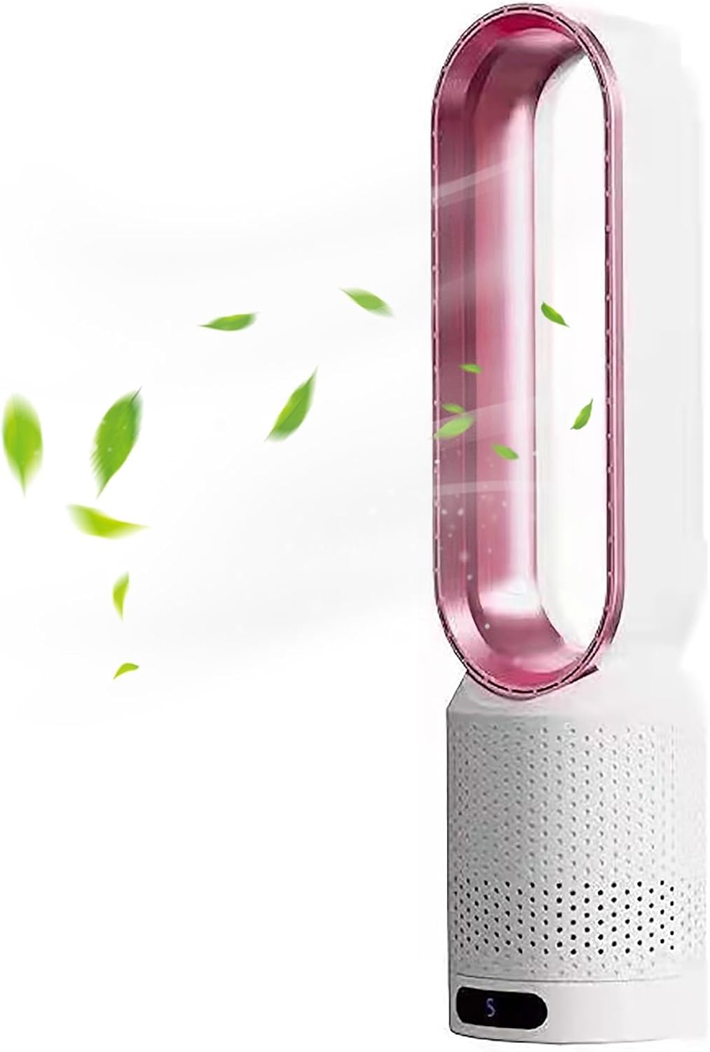 Portable Bladeless Fan with Air Purification and Remote Control - ABS, White, view 2