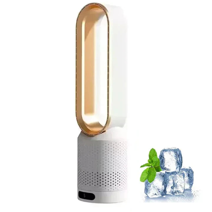 Portable Bladeless Fan with Air Purification and Remote Control - ABS, White, view 5
