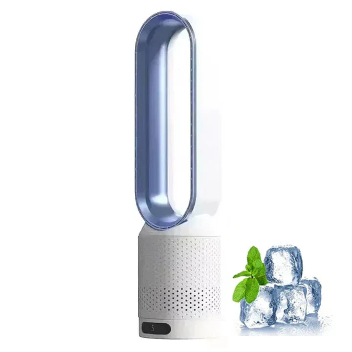 Portable Bladeless Fan with Air Purification and Remote Control - ABS, White, view 6