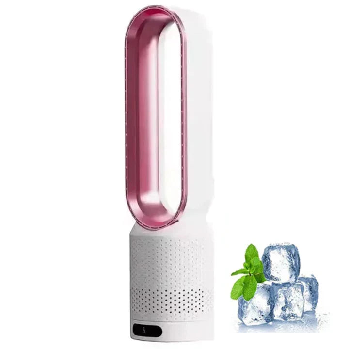 Portable Bladeless Fan with Air Purification and Remote Control - ABS, White, view 7
