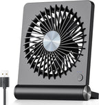 Ultra Quiet Small Desk Fan - USB Powered, 3 Speeds, Black