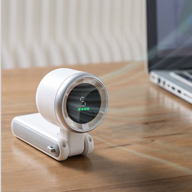 Hand Folding High-Speed Turbine Fan - 5 Speed, Usb-C Rechargeable, view 6