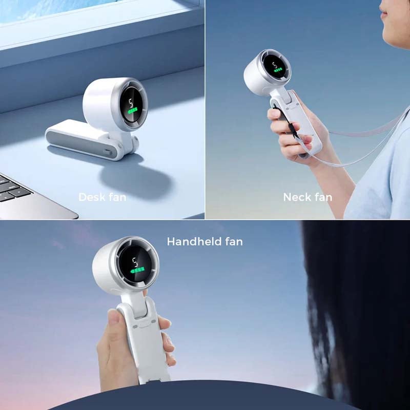 Hand Folding High-Speed Turbine Fan - 5 Speed, Usb-C Rechargeable, view 7