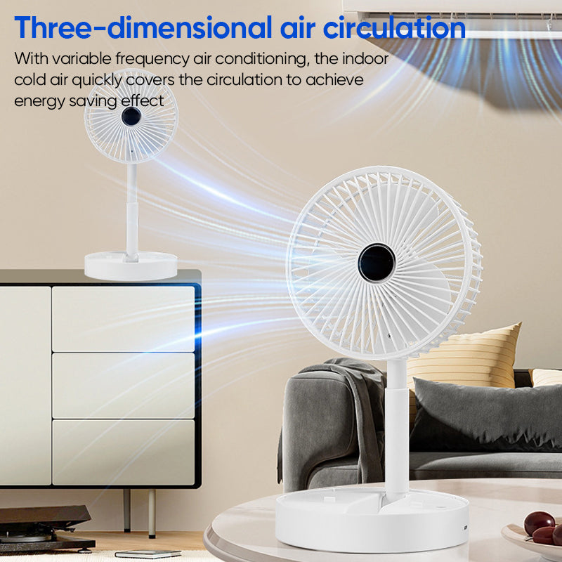 Telescopic Folding Fan - USB Rechargeable, Aluminium Alloy, 2000mAh Battery, view 10
