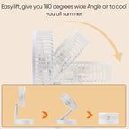 Telescopic Folding Fan - USB Rechargeable, Aluminium Alloy, 2000mAh Battery, view 2