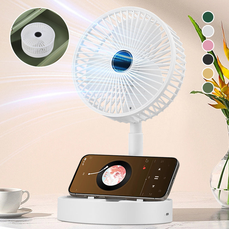 Telescopic Folding Fan - USB Rechargeable, Aluminium Alloy, 2000mAh Battery, view 22