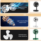 Telescopic Folding Fan - USB Rechargeable, Aluminium Alloy, 2000mAh Battery, view 23