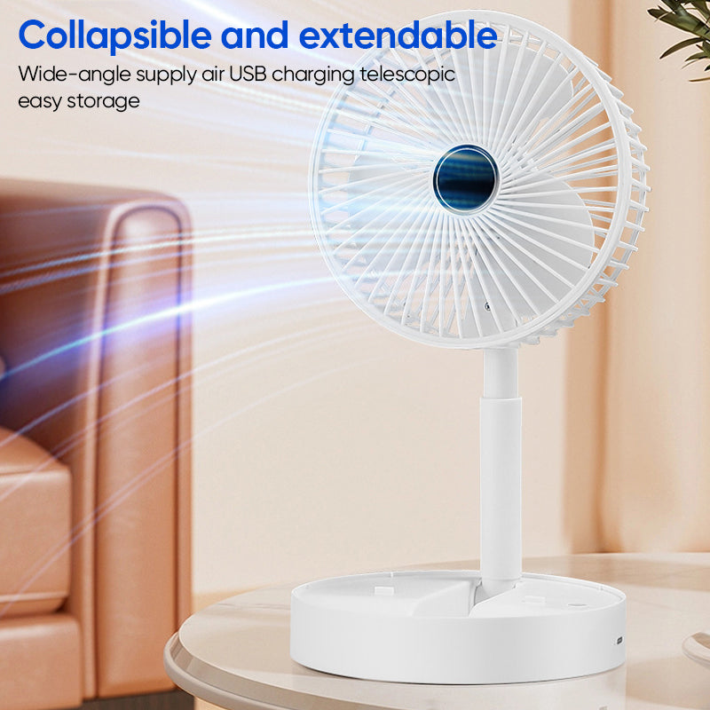 Telescopic Folding Fan - USB Rechargeable, Aluminium Alloy, 2000mAh Battery, view 3
